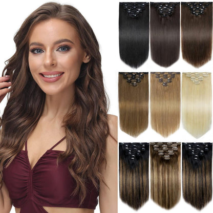 Echthaar Clip-in Extensions – 100g, 10 Zoll, Schwarz