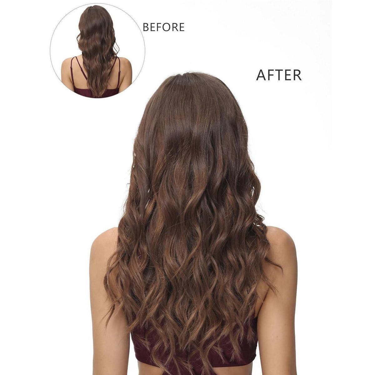 Echthaar Clip-In Extensions – Hellbraun 16 Zoll