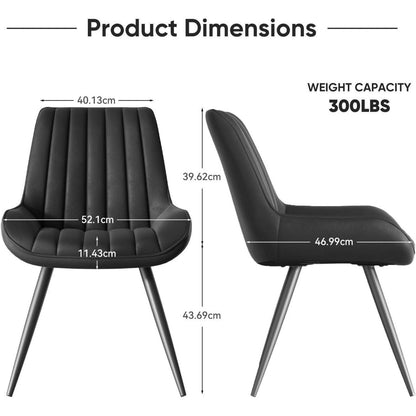 Esszimmerstühle 8er Set Schwarz | Polsterstühle mit Sitzkissen