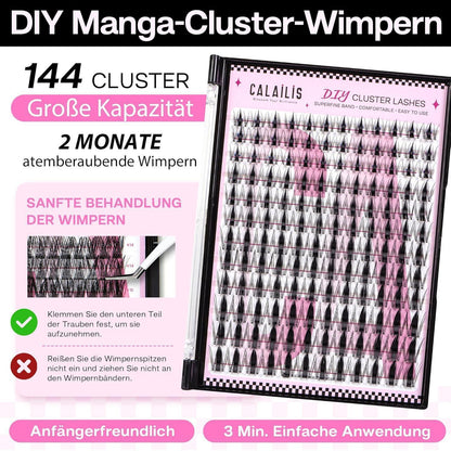 Manga Lashes – 144 Stück D Curl für Volumen-Look