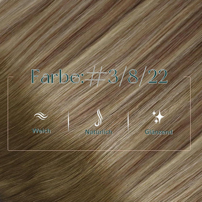 Butterfly Tressen Echthaar Braun Blond Ombre 60cm
