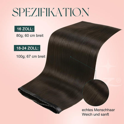 Echthaar Butterfly Tressen 60cm – Braun, Weich & Vielseitig