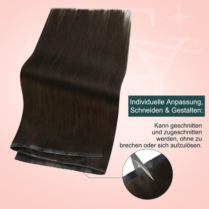 Echthaar Butterfly Tressen 60cm – Braun, Weich & Vielseitig