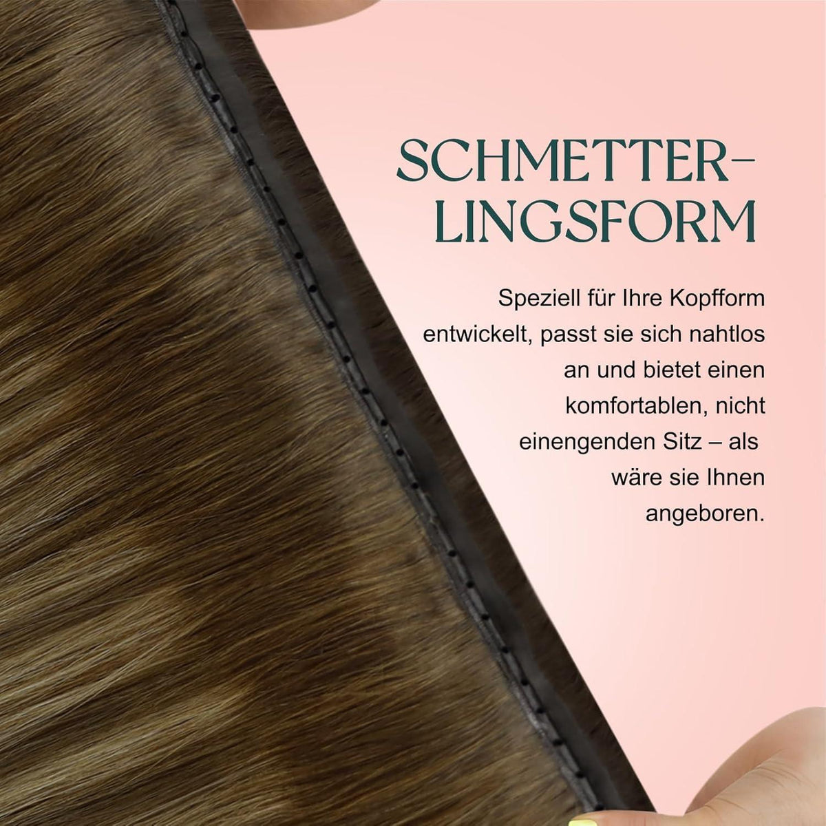 Butterfly Tressen Echthaar Braun Blond Ombre 60cm