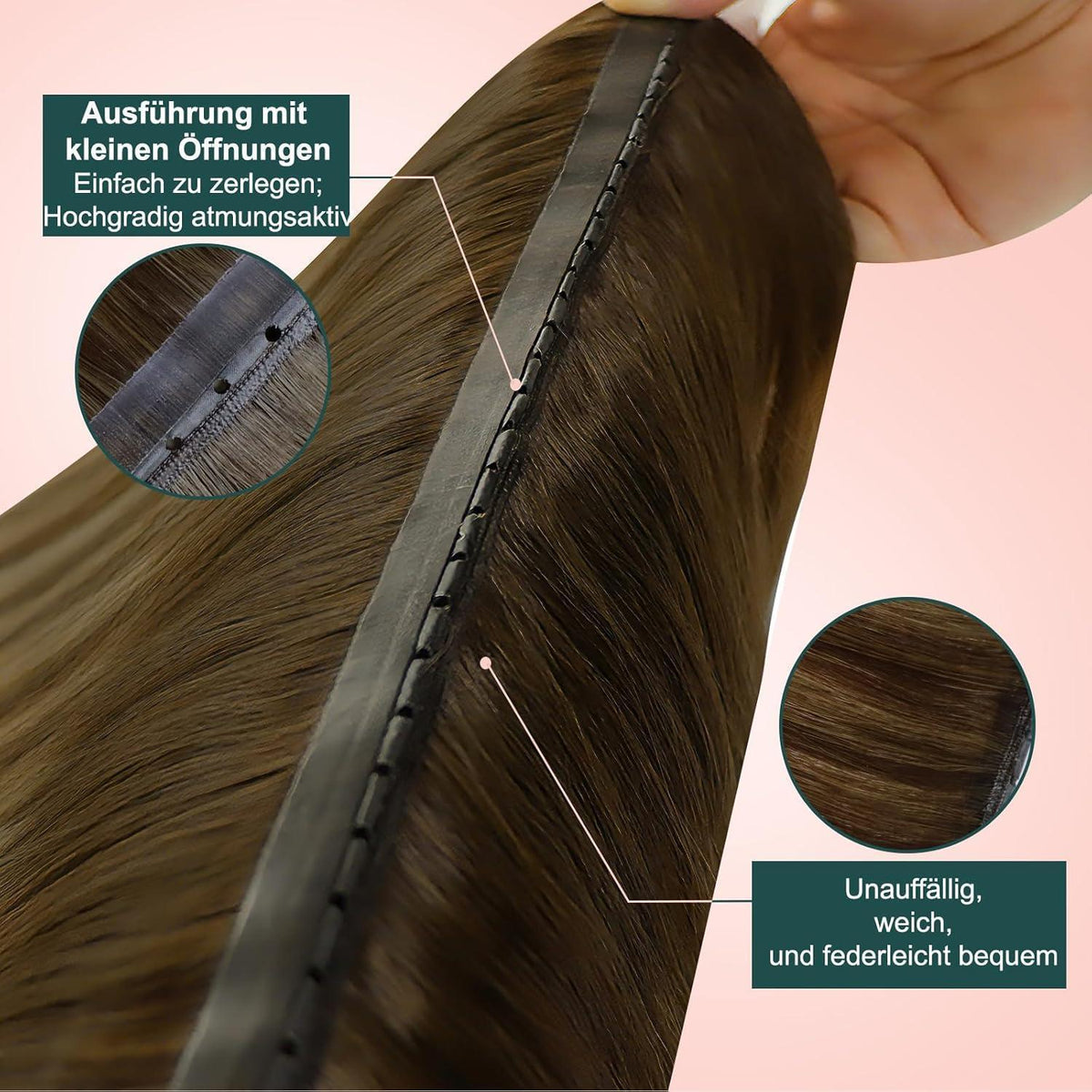 Echthaar Butterfly Tressen Balayage Braun Ombre Blond