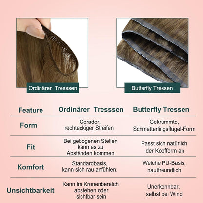 Ombre Blond Echthaar Tressen Braun Karamel Blond 55cm