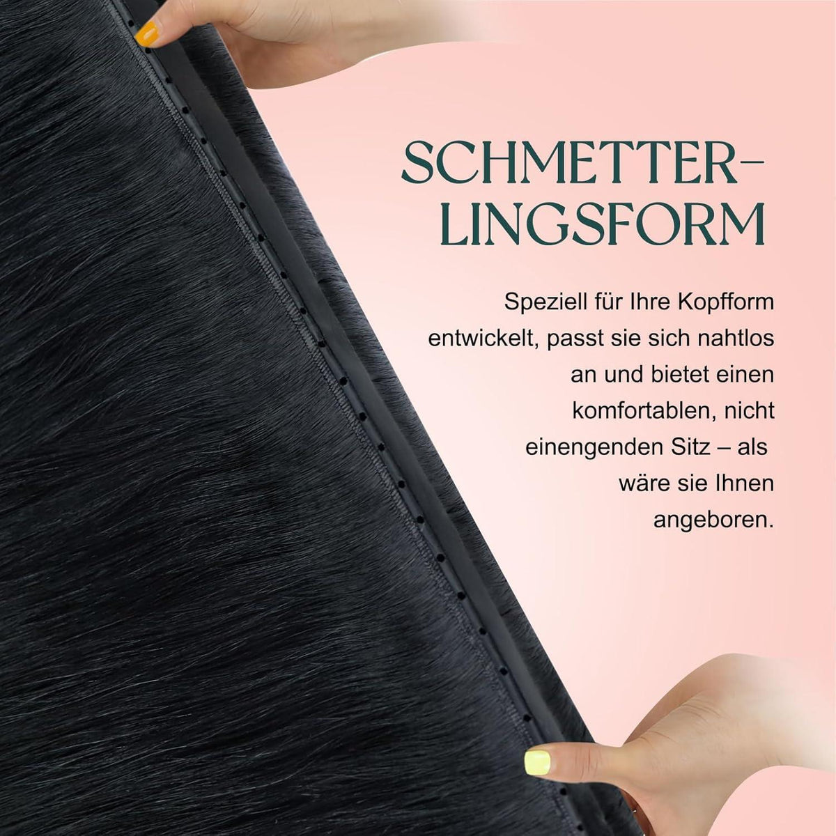 Butterfly Tressen Echthaar Schwarz – Haarverlängerung 40cm