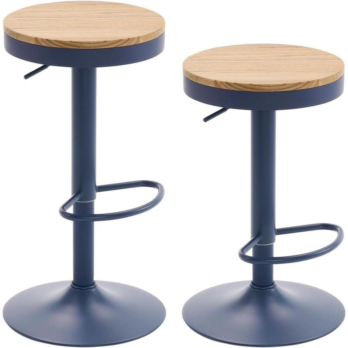 YOUNIKE Barhocker 2er Set Holz, Höhenverstellbar & Schwenkbar