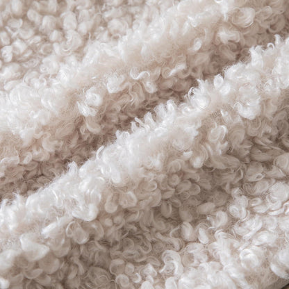 2x Kissenbezug 40x40 cm Aprikosenbeige Faux Pelz Bouclé