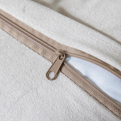 2x Kissenbezug 40x40 cm Aprikosenbeige Faux Pelz Bouclé