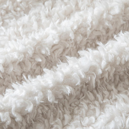 2x Kissenbezug 45x45 cm Creme Bouclé Faux Fell