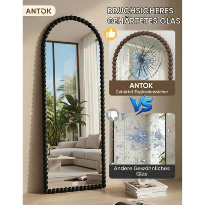 Ganzkörperspiegel 180x71 cm – Standspiegel mit Bogenform & HD Glas