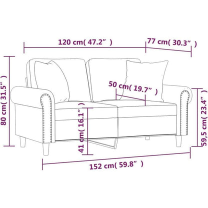 2-Sitzer Sofa Dunkelgrün mit Schlaffunktion & Zierkissen