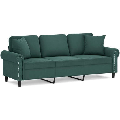 3-Sitzer Sofa Dunkelgrün Samt – Modernes Wohnzimmer Sofa 180cm