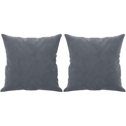 2-Sitzer Sofa Samt Dunkelgrau – Modernes Mini Sofa mit Kissen