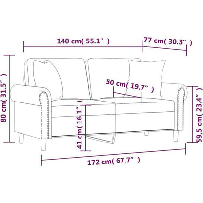 2-Sitzer Sofa Weinrot – Modernes Samtsofa mit Armlehne