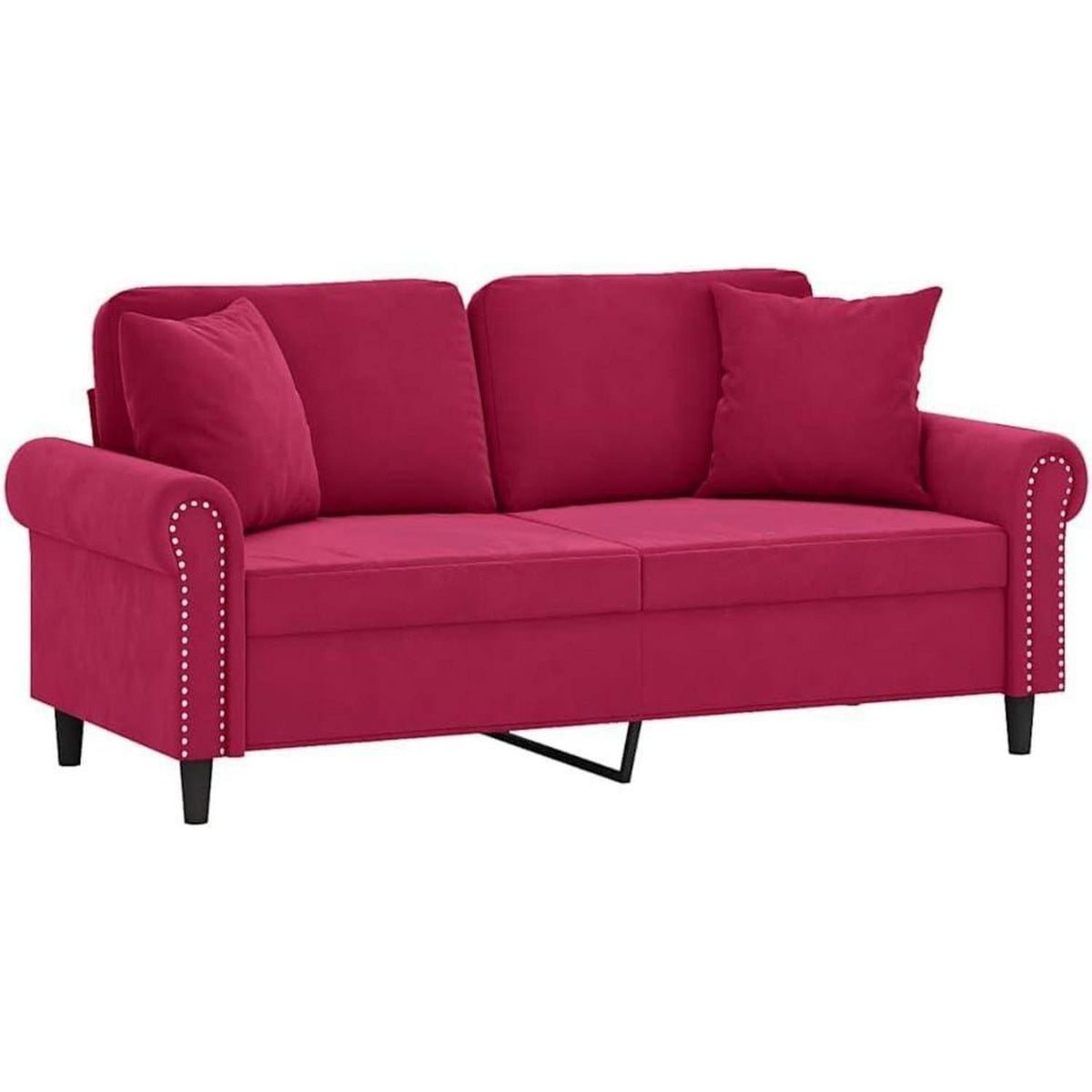 2-Sitzer Sofa Weinrot – Modernes Samtsofa mit Armlehne
