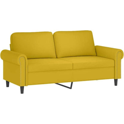 Doppelsitz Loungesofa mit Schlaffunktion, Gelb, Samt