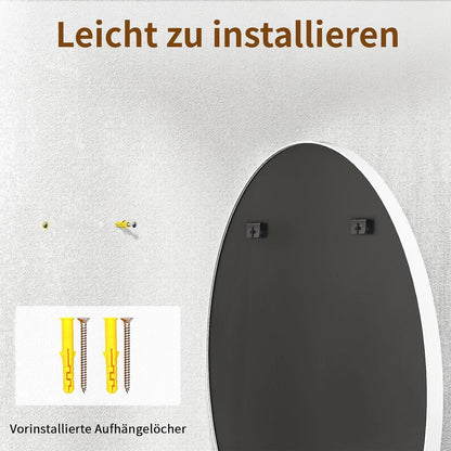 Runder Wandspiegel 80cm mit Aluminiumrahmen – Badezimmer Spiegel