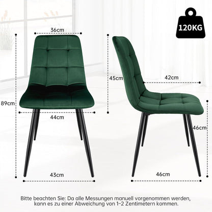 Esstisch Set mit 6 Samtstühlen – Helles Holz 140x80cm