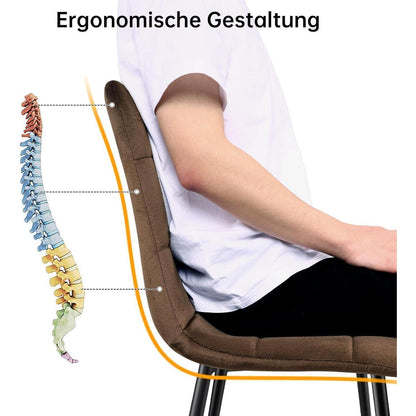 Esstisch Set Dunkelholz mit 4 Samtstühlen 140x80cm