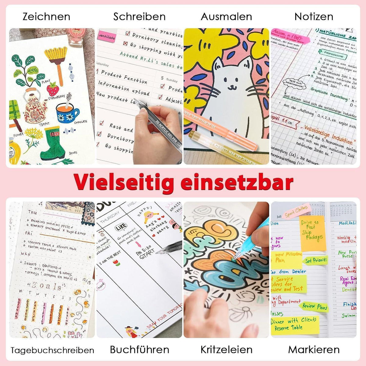 3D Acryl Gel Stifte Set – 54 Farben für Kunst & Basteln