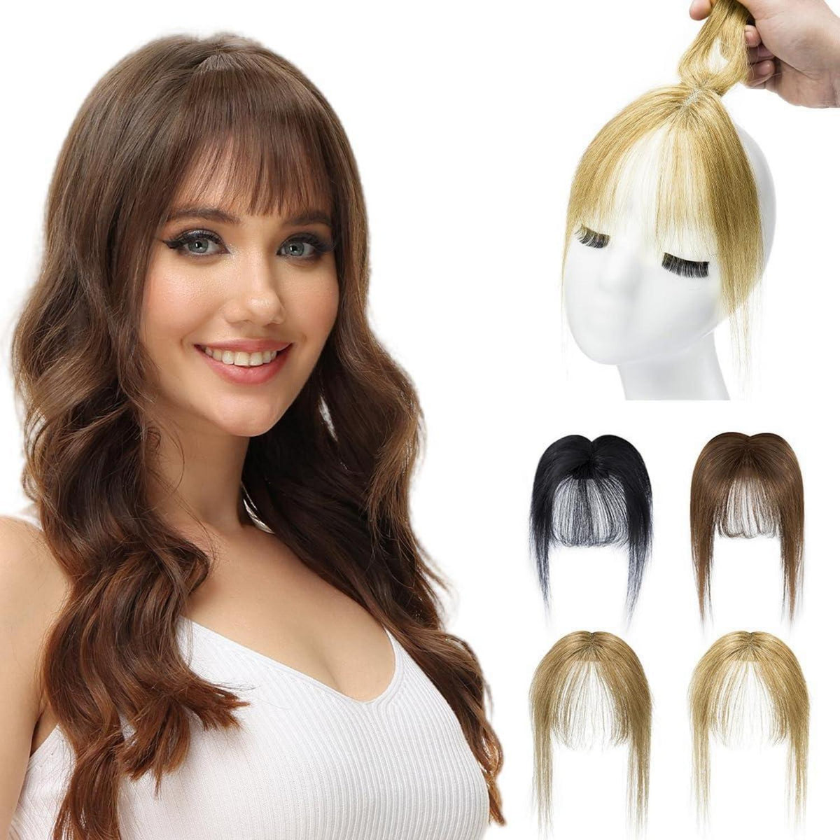3D Clip In Pony aus Echthaar – Strohblond für French Fringe