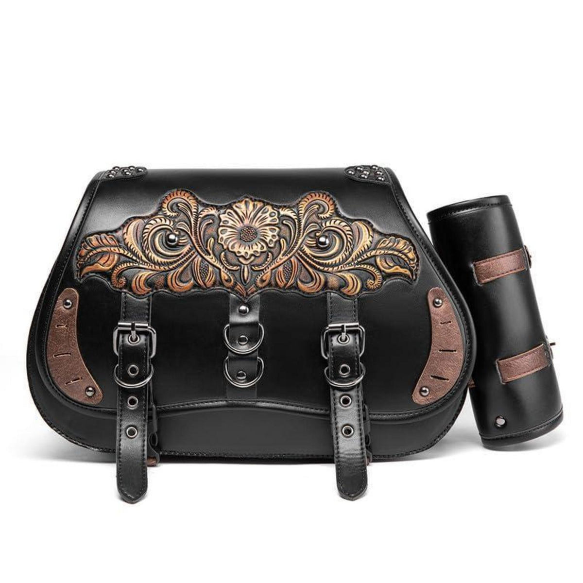 Motorrad Satteltasche 30L Wasserdicht mit Flaschenhalter in Lederoptik