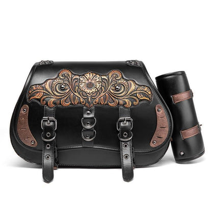 Motorrad Satteltasche 30L Wasserdicht mit Flaschenhalter in Lederoptik