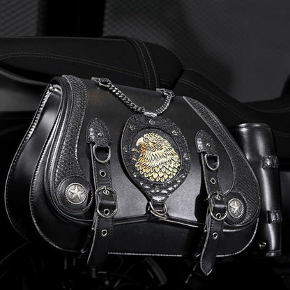 Motorrad Satteltasche 30L Wasserdicht mit Flaschenhalter in Lederoptik