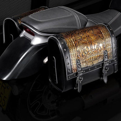 Motorrad Satteltasche 30L Wasserdicht mit Flaschenhalter in Lederoptik