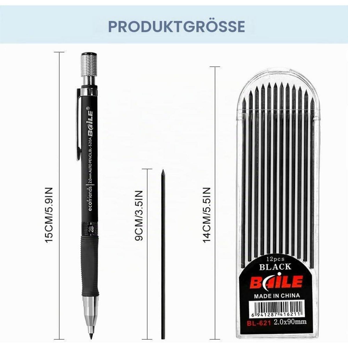 Druckbleistift Set mit HB Minen – Ideal zum Schreiben & Zeichnen