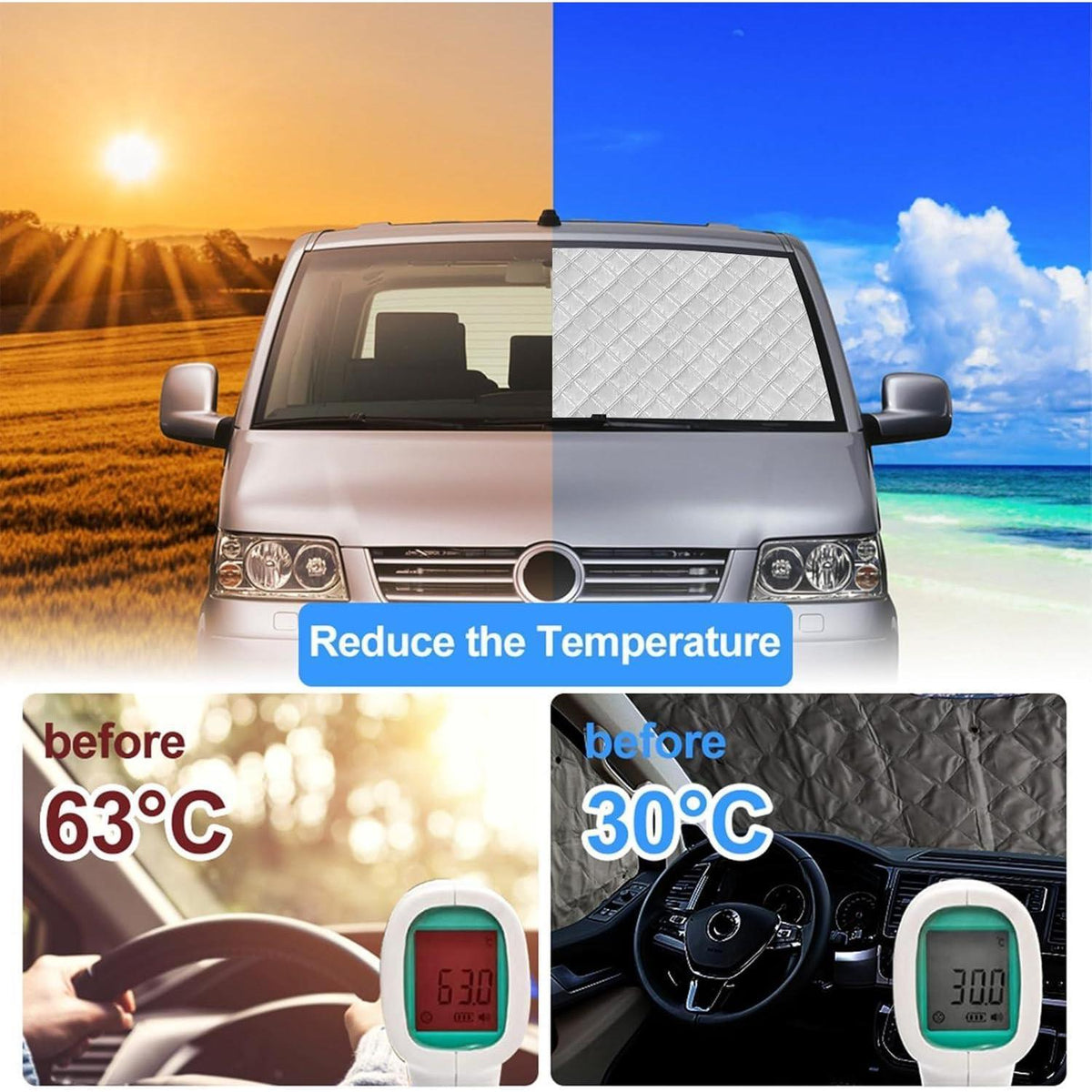 Thermomatte Caddy Maxi Life 2022-2025 LWB – Sonnenschutz Set