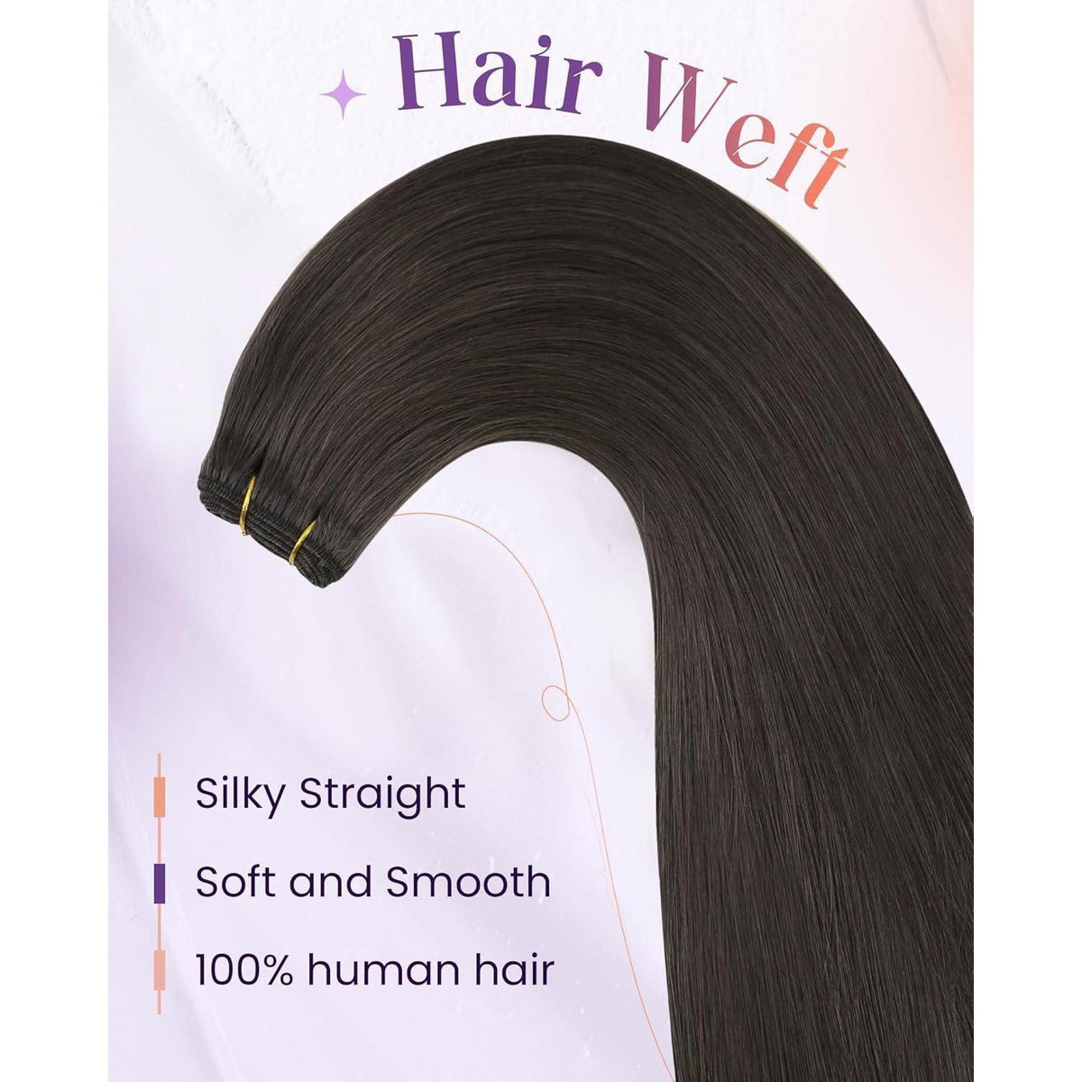 Echthaar Tressen Braun 60cm zum Einnähen – Natürliches Remy Haar