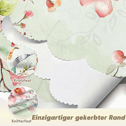 Runde Tischdecke 120 cm – Wetterfest & Abwaschbar mit Vogelmuster