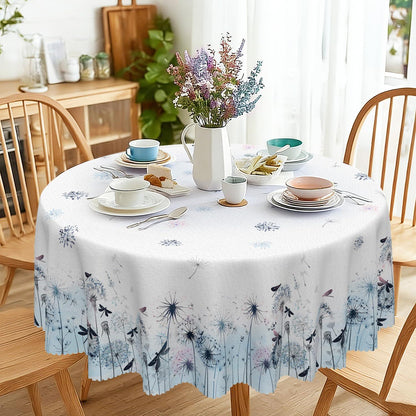 Runde Tischdecke 160 cm – Wetterfest & Löwenzahn Floral