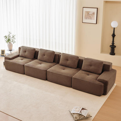 Modulares 4-Sitzer Cord Sofa – Tiefsitz & Komfort
