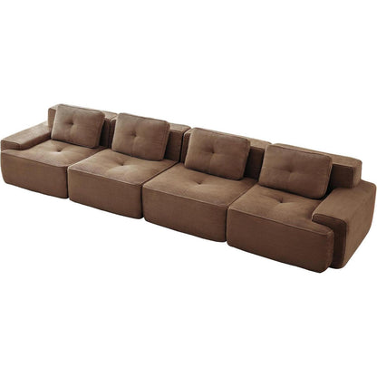 Modulares 4-Sitzer Cord Sofa – Tiefsitz & Komfort