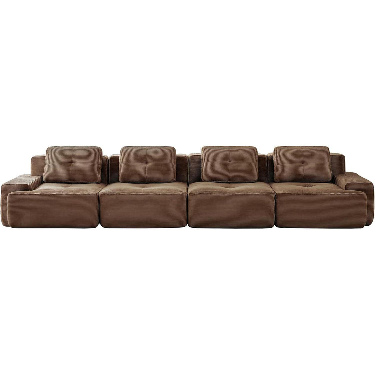 Modulares 4-Sitzer Cord Sofa – Tiefsitz & Komfort