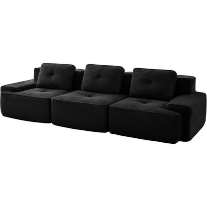 Modularer 3-Sitzer Cord Sofa – Tiefsitz & Komfort
