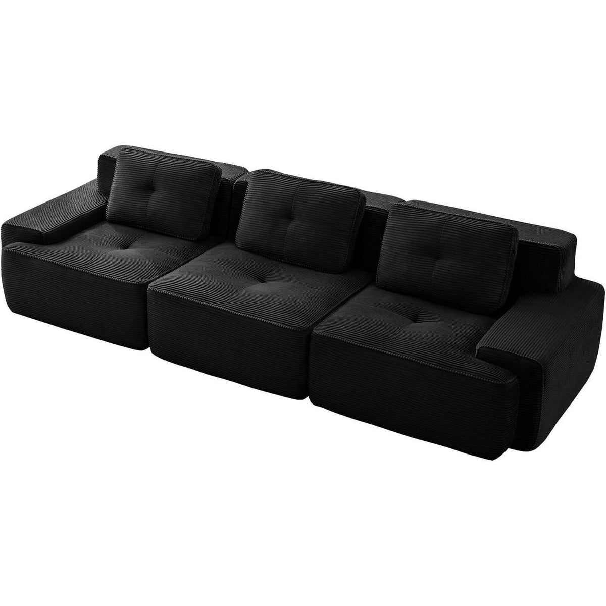 Modularer 3-Sitzer Cord Sofa – Tiefsitz & Komfort