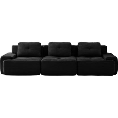 Modularer 3-Sitzer Cord Sofa – Tiefsitz & Komfort