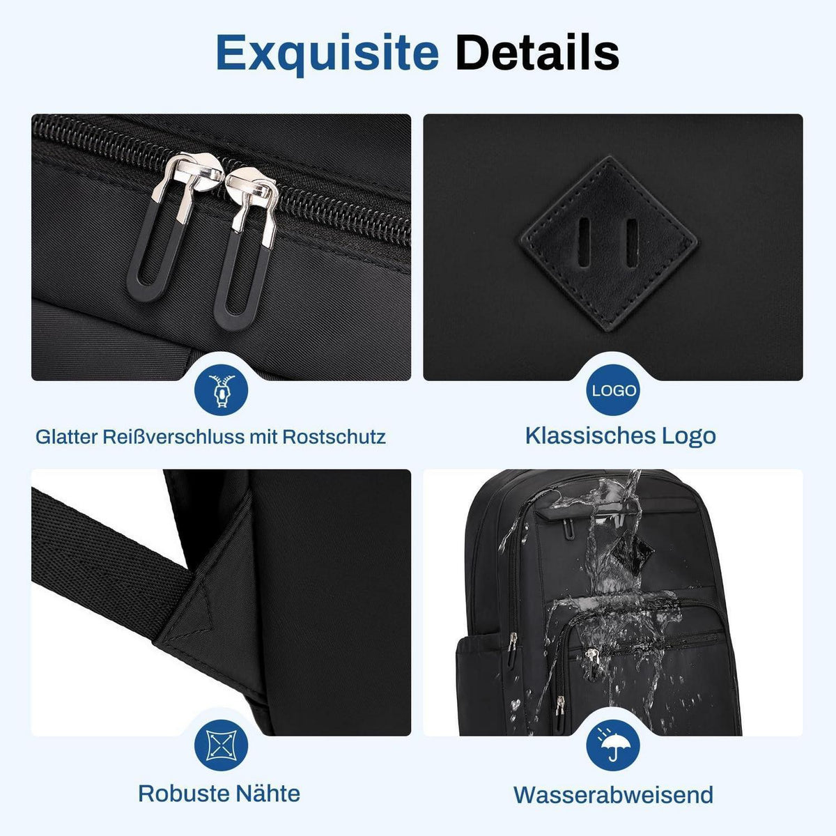 Schulrucksack Teenager Schwarz – 30L, Wasserdicht & Ergonomisch