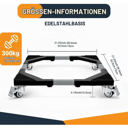 Waschmaschinen Untergestell Edelstahl mit Rollen & Bremsen