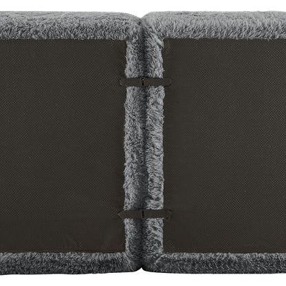 Graues 3-Sitzer Sofa Modular | Kein Aufbau, Plüschstoff & Komfort