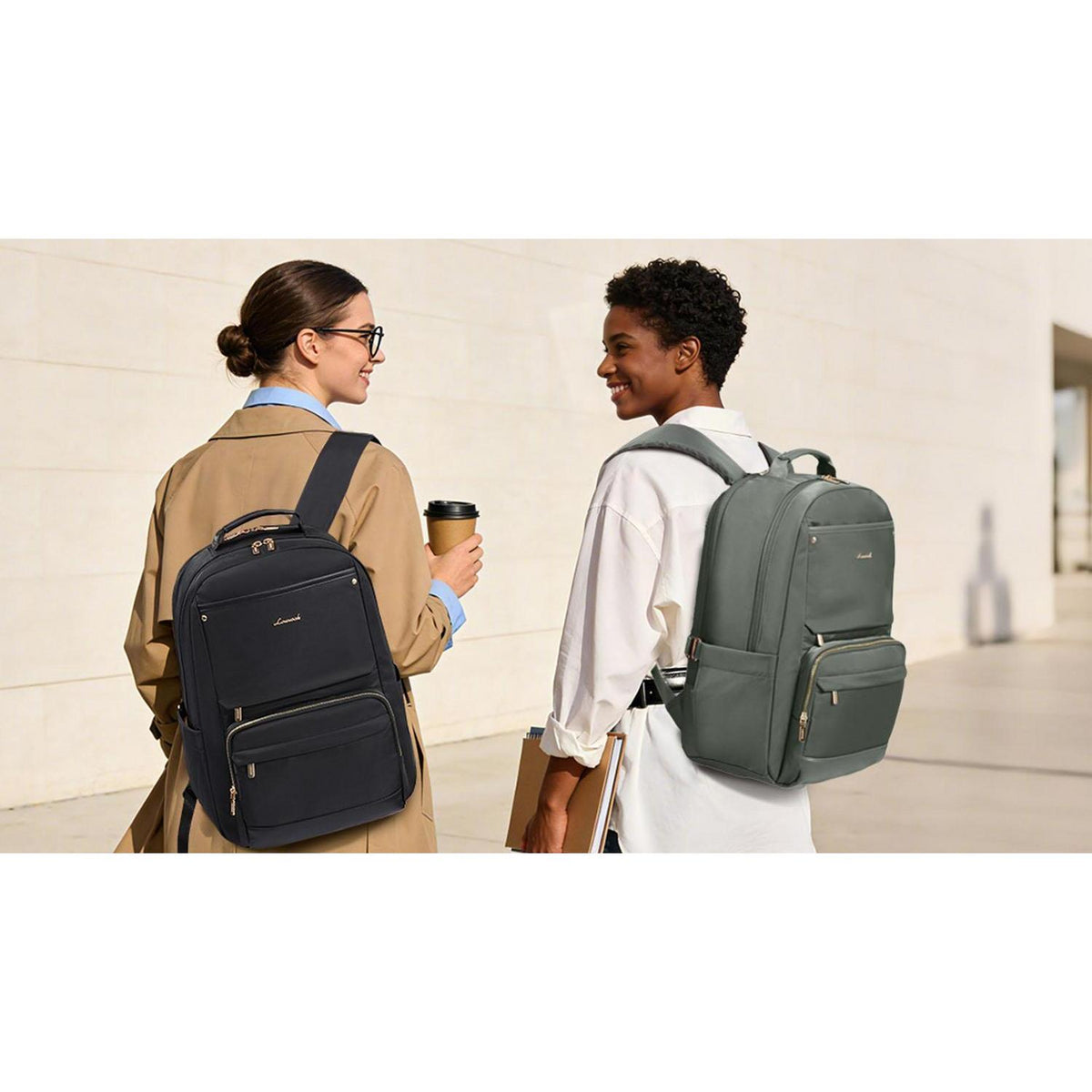 Laptop Rucksack Damen 17,3 Zoll Wasserdicht Travel Schulrucksack Schwarz