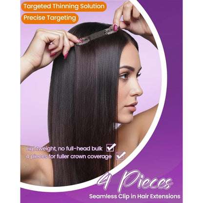 Echthaar Clip-Ins Braun Balayage 55cm – Voller Kopf
