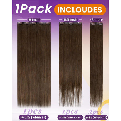 Echthaar Clip-in Extensions Braun – Nahtlos & Unsichtbar