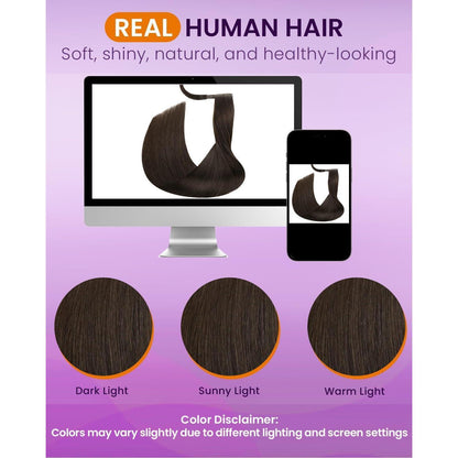 Echthaar Clip-in Extensions Braun – Nahtlos & Unsichtbar