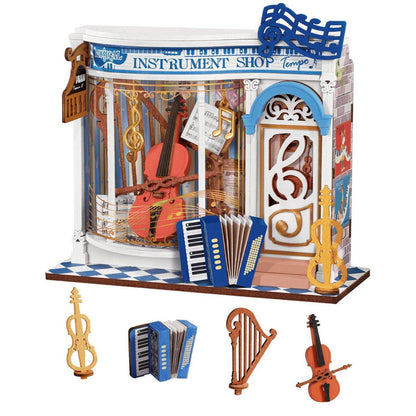 Miniatur Haus Melody Instrument Shop – 3D Puzzle Bausatz